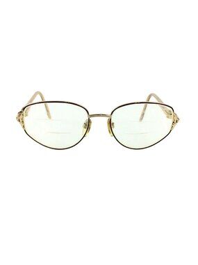 Luxottica 2518 Eyeglass Frames Goldtone Brown Made In Italy 52 17 130